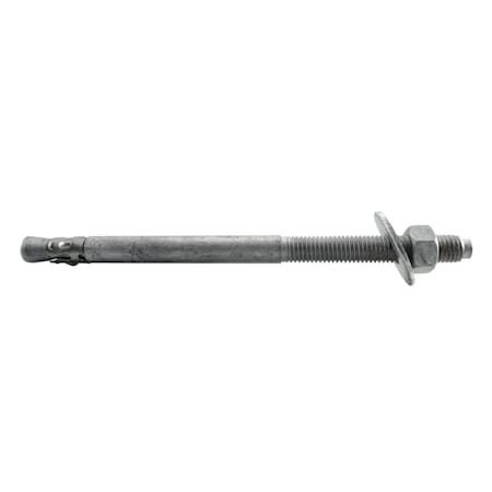 Midwest Fastener Wedge Anchor, 5/8" Dia., 10" L, Steel Hot Dipped Galvanized, 10 PK 53222